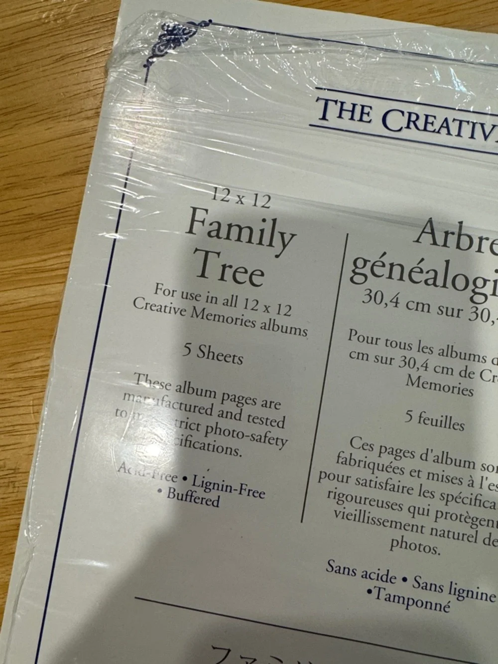 Lot of 2 Creative‎ Memories Family Chart Tree Black White 10 Refill Pages 12x12